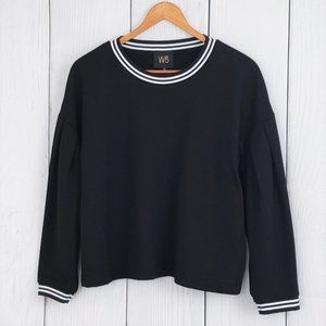 ANTHROPOLOGIE W5 sz Small Black Pullover Crop Top